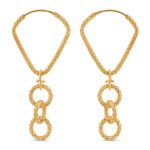 22ct Gold Texturierte Bali-Ohrringe mit Zierring 22ct Gold Texturierte Bali-Ohrringe mit Zierring