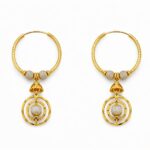 22ct Gold Rhodium Fancy Hoop Bali Ohrringe