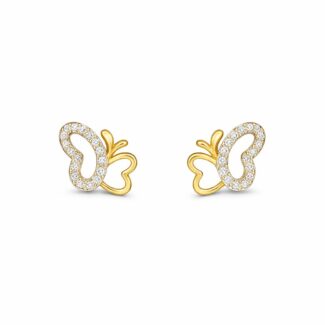 22ct Gold CZ Butterfly Stud Earrings 22ct Gold CZ Butterfly Stud Earrings