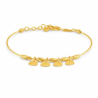 22ct Yellow Gold Leaf Drop Bracelet