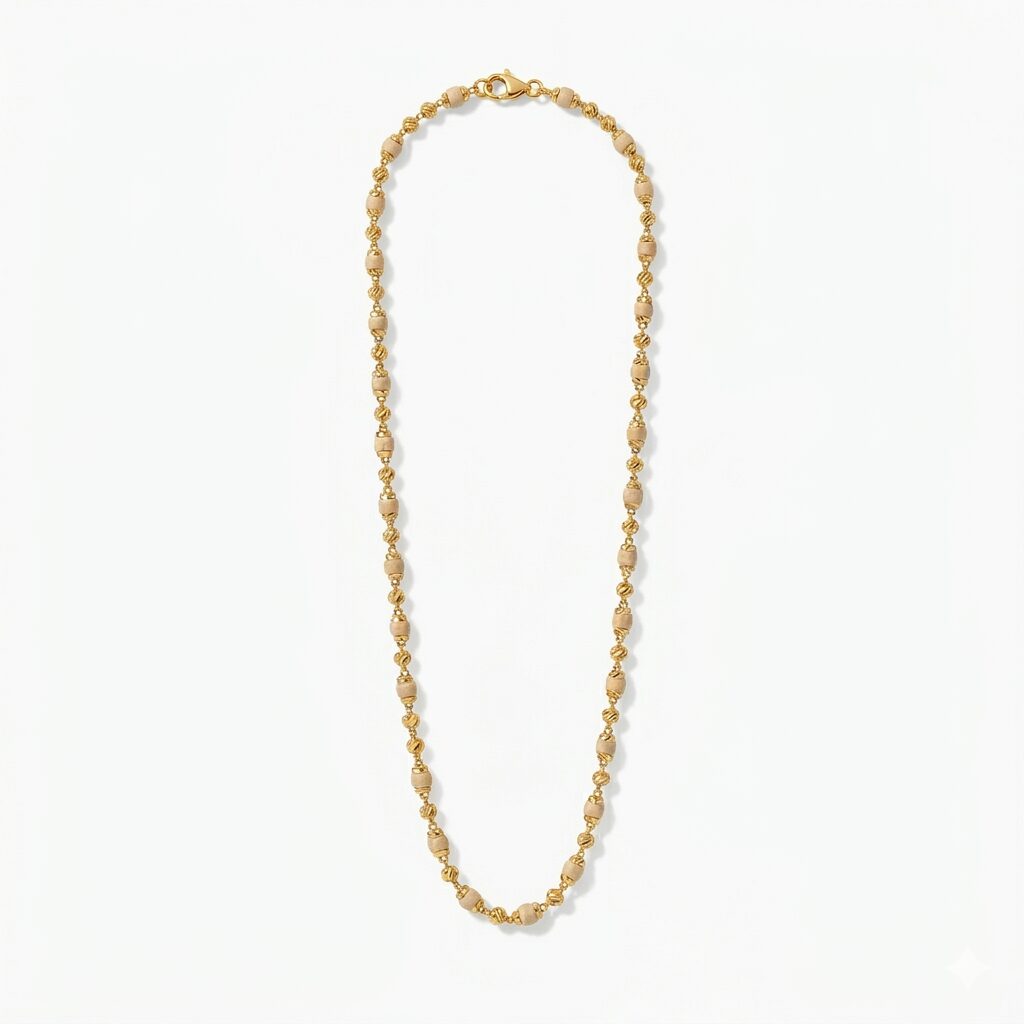 22 Ayar Altın Tulsi Boncuklu Mala 22 Ayar Altın Tulsi Boncuklu Mala