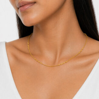 22ct Yellow Gold Box Spiral Chain | 16 Inch