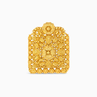 22ct Gold Rosette Square Pendant