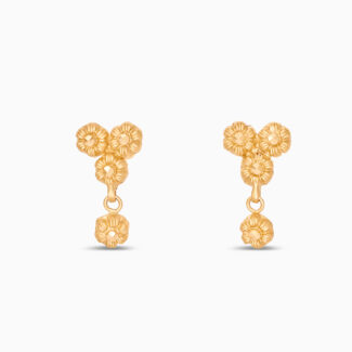 22ct Sunrise Gold Rosette Dangle Stud Earrings 22ct Sunrise Gold Rosette Dangle Stud Earrings