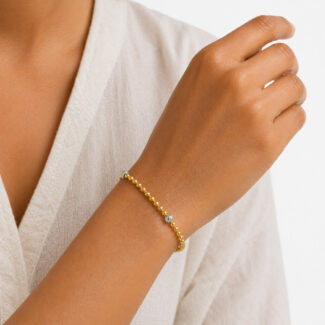 22ct Gold Rhodium Bead Bracelet