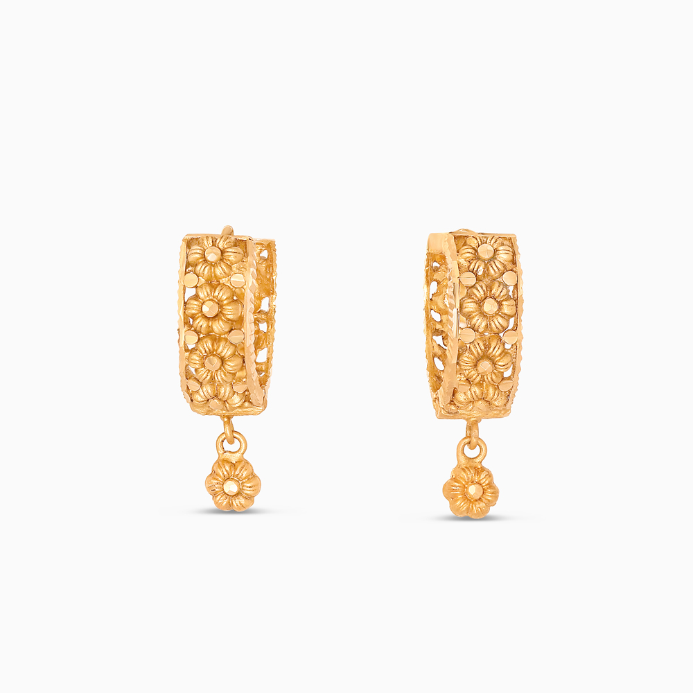 22ct Gold Rosettes Creole Hoop Earrings 22ct Gold Rosettes Creole Hoop Earrings