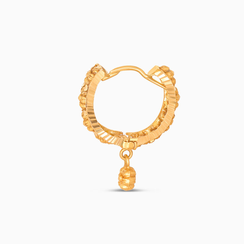 22ct Gold Rosettes Creole Hoop Earrings