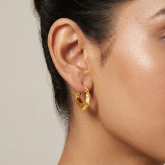 22ct Gold Arabesque Basket Hoop Earrings