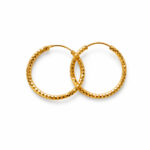 22ct Gold Small Faceted Hoop Earrings