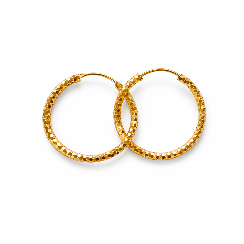 22ct Gold Small Faceted Hoop Earrings 22ct Gold Small Faceted Hoop Earrings
