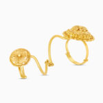 Rosettes 22ct Gold Floral Twin Ring