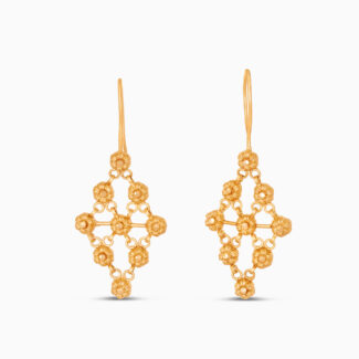22ct Sunrise Gold Rosettes Lattice Drop Earrings