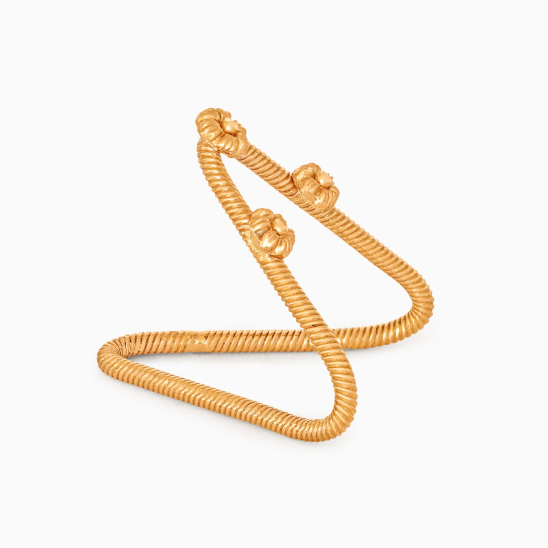 22ct Sunrise Gold Rosettes Chevron Adjustable Ring