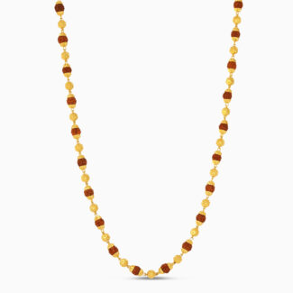 22ct Gold Rudraksha Mala with Gold Beads | 26 Inch 22ct Gold Rudraksha Mala with Gold Beads | 26 Inch