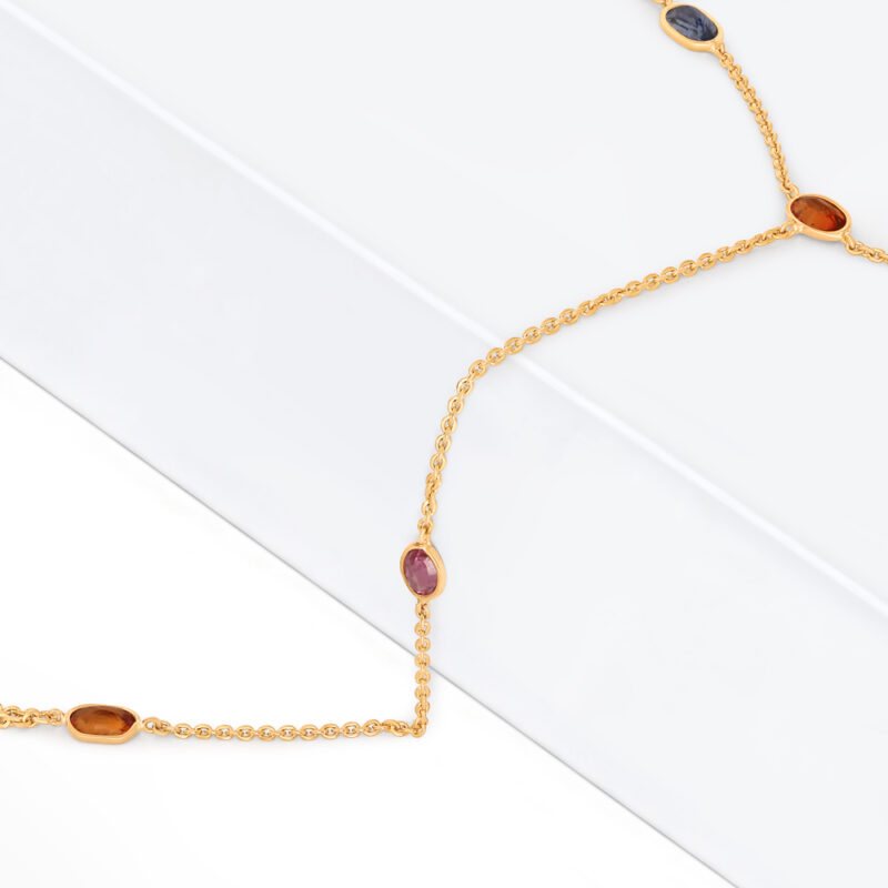 22k Sunrise Gold Contemporary Poncha with Natural Sapphires