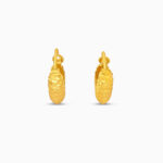 22ct Gold Patterned Hoop Earrings