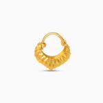 22ct Gold Patterned Hoop Earrings