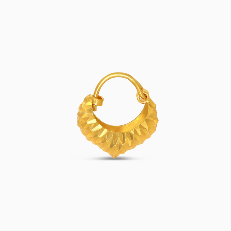 22ct Gold Patterned Hoop Earrings