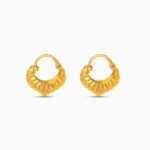 22ct Gold Patterned Hoop Earrings