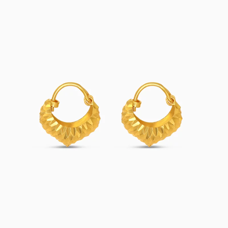 22ct Gold Patterned Hoop Earrings 22ct Gold Patterned Hoop Earrings