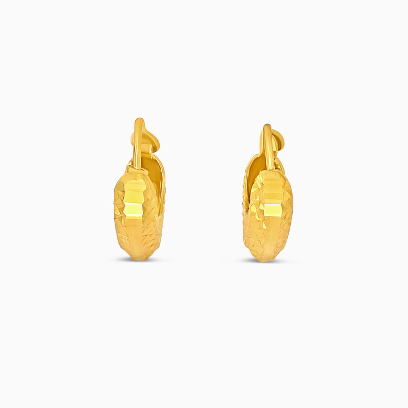 22ct Gold Texturierte Korb-Ohrringe