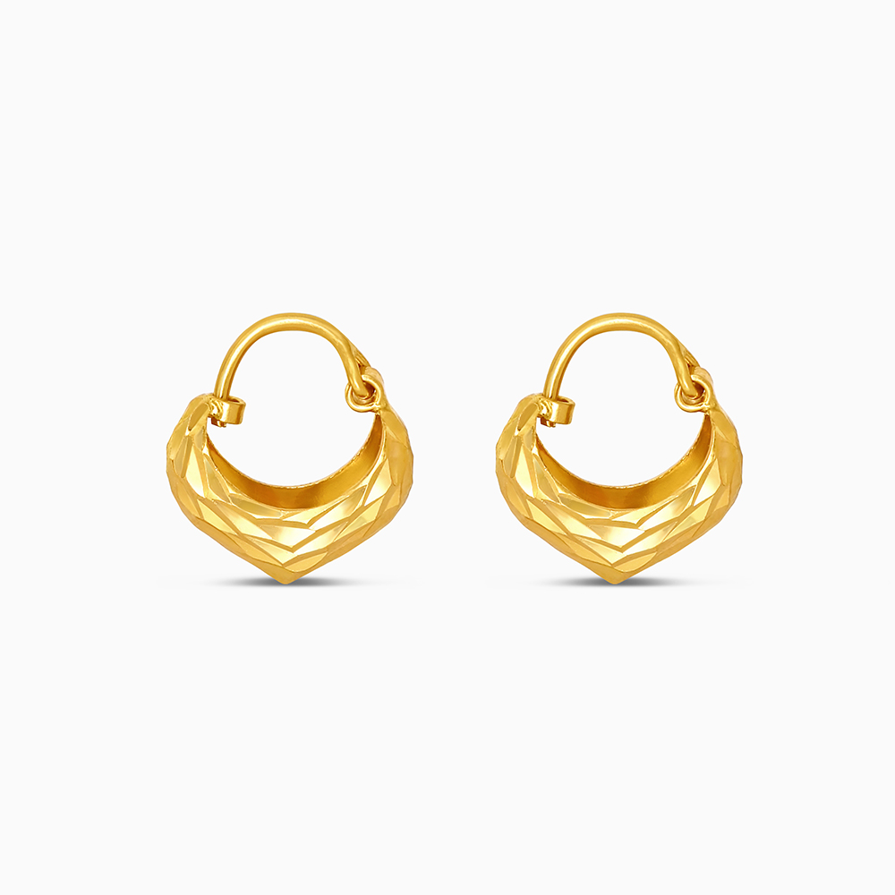 22 Ayar Altın Geometrik Halka Küpe 22 Ayar Altın Geometrik Halka Küpe