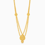 Filigrane lange Rani-Haar-Kette aus 22 Karat Gold