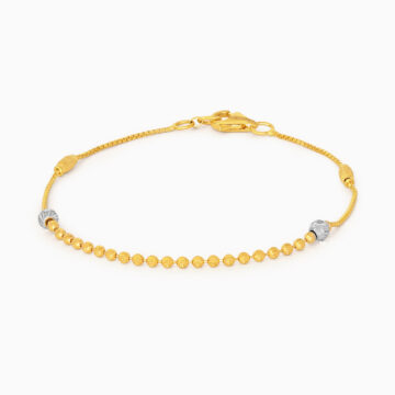 22 Karat Gold Armband für den täglichen Gebrauch mit Rhodiumperle