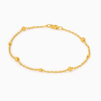 22ct Gold Bead Bracelet with Slash Texture