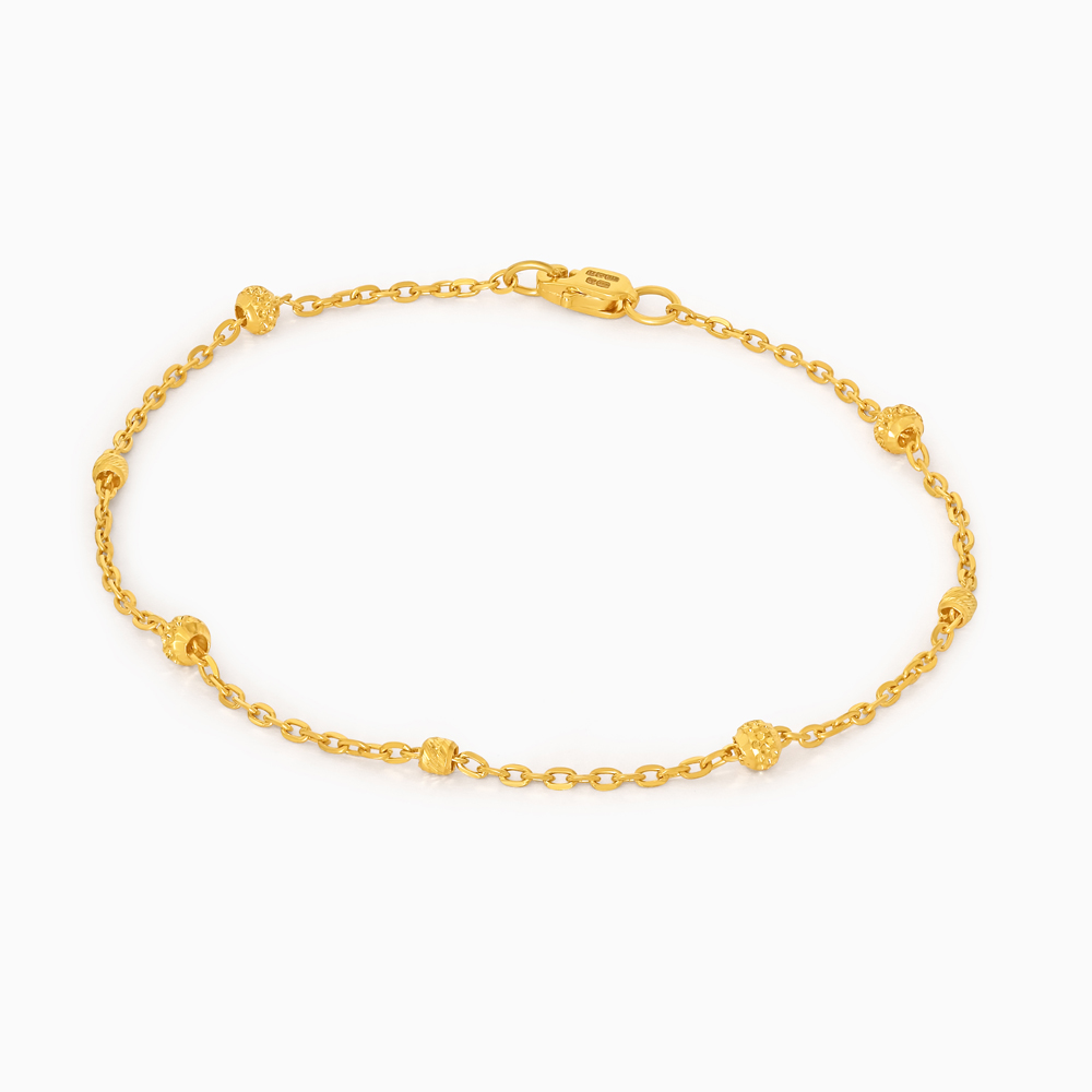 22ct Gold Bead Bracelet with Slash Texture 22ct Gold Bead Bracelet with Slash Texture