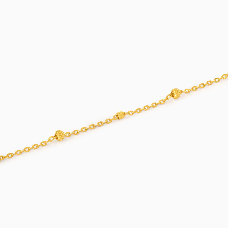 22ct Gold Bead Bracelet with Slash Texture