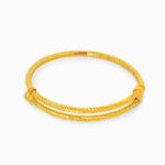 22ct Gold Adjustable Baby Bangle with Slash Texture