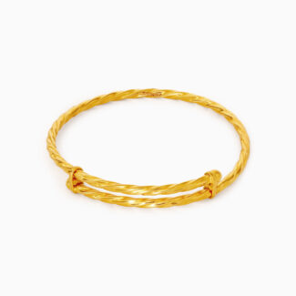22ct Gold Twisted Textured Baby Bangle | Adjustable