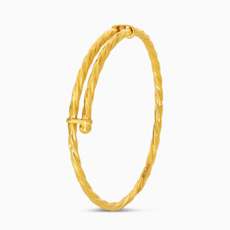 22ct Gold Twisted Textured Baby Bangle | Adjustable