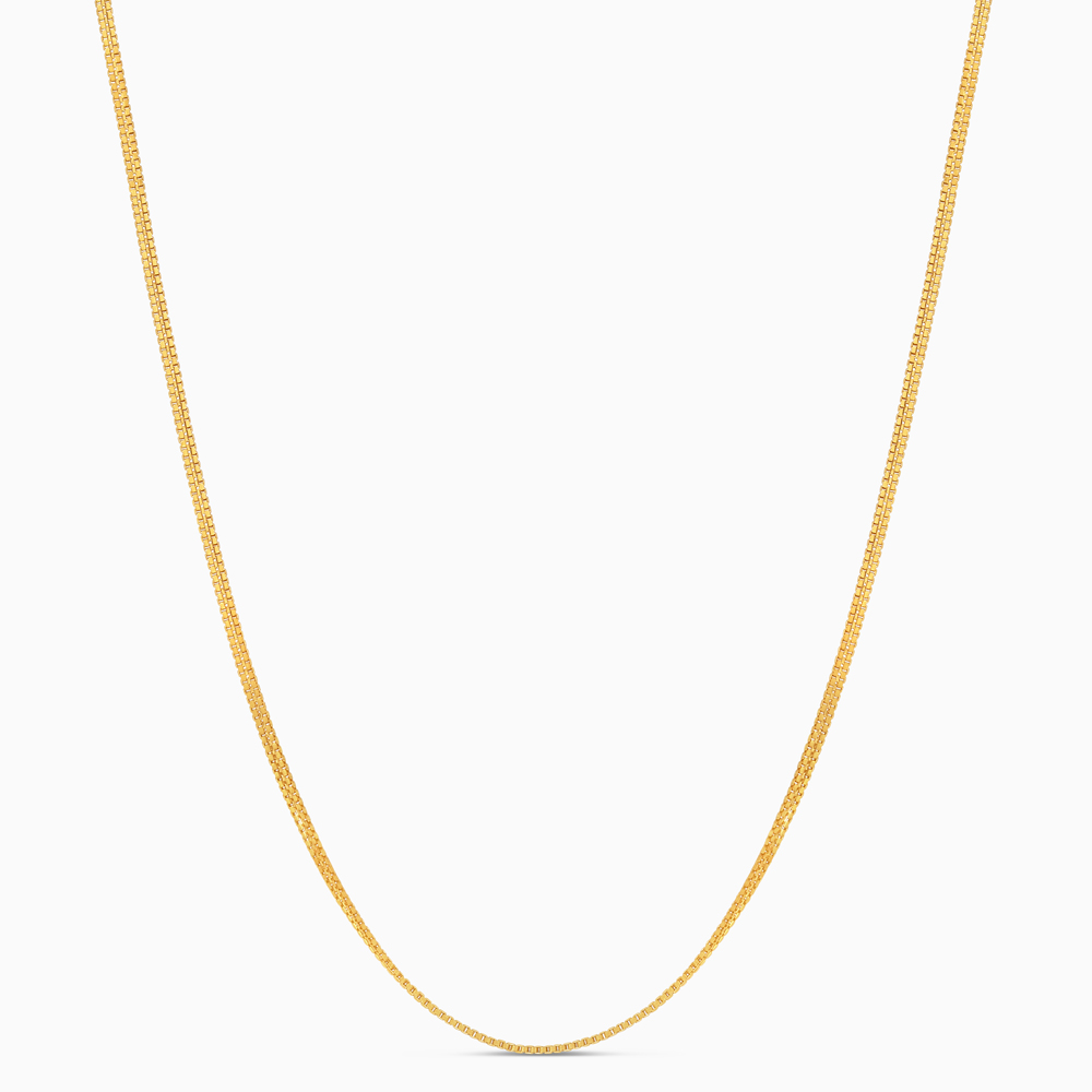 سلسلة كلاسيكية مسطحة من الذهب الأصفر عيار 22 قيراط | 16 بوصة سلسلة كلاسيكية مسطحة من الذهب الأصفر عيار 22 قيراط | 16 بوصة