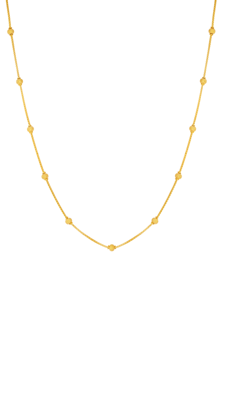 22 Ayar Altın Dokulu Boncuk Zincir Mala 22 Ayar Altın Dokulu Boncuk Zincir Mala