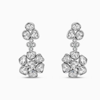 22ct Gold Rhodium Finish Floral Earrings 22ct Gold Rhodium Finish Floral Earrings