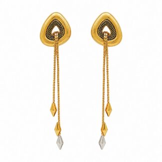 22ct Gold Triangle Tassel Earrings
