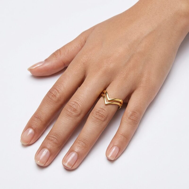 22ct Gold Double Chevron V Ring 22ct Gold Double Chevron V Ring