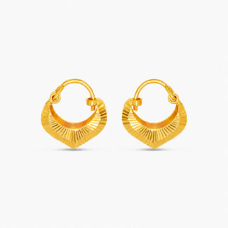 22ct Gold Arabesque Basket Hoop Earrings
