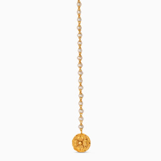 22ct Sunrise Gold Rosette Pearl Maang Tikka