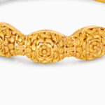 22ct Sunrise Gold Rosette Wave Design Bangle
