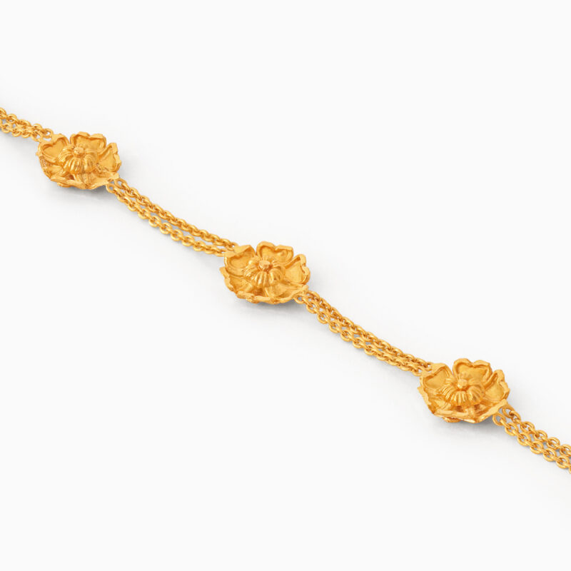 22ct Sunrise Gold Rosettes Bracelet | 7 Inches