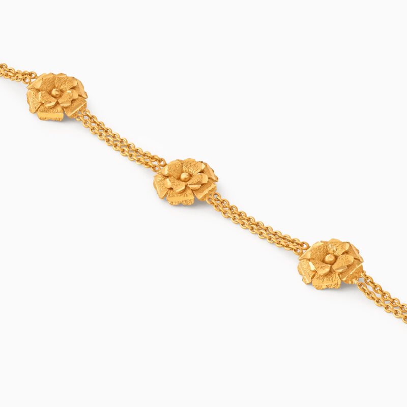 22ct Sunrise Gold Rosettes Bracelet | 7 Inches