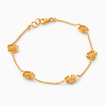 22ct Sunrise Gold Petal Motif Bracelet | 7 Inches
