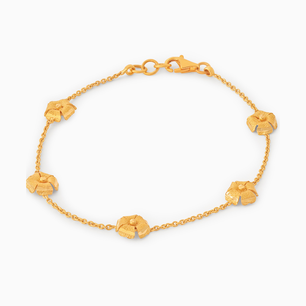 22ct Sunrise Gold Petal Motif Bracelet | 7 Inches 22ct Sunrise Gold Petal Motif Bracelet | 7 Inches