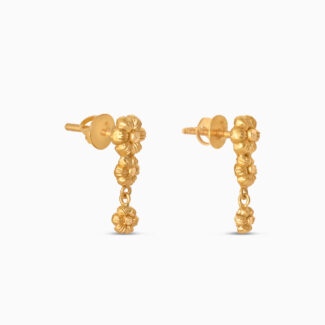 22ct Sunrise Gold Rosette Floral Drop Earrings