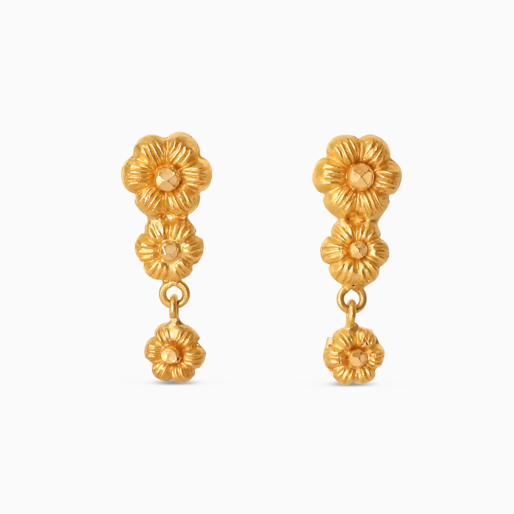 22ct Sunrise Gold Rosette Floral Drop Earrings 22ct Sunrise Gold Rosette Floral Drop Earrings