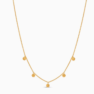 22ct Sunrise Gold Rosettes Chain Necklace | 19 Inches