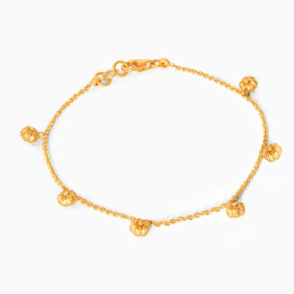 22ct Sunrise Gold Rosette Flower Bracelet | 7 inches